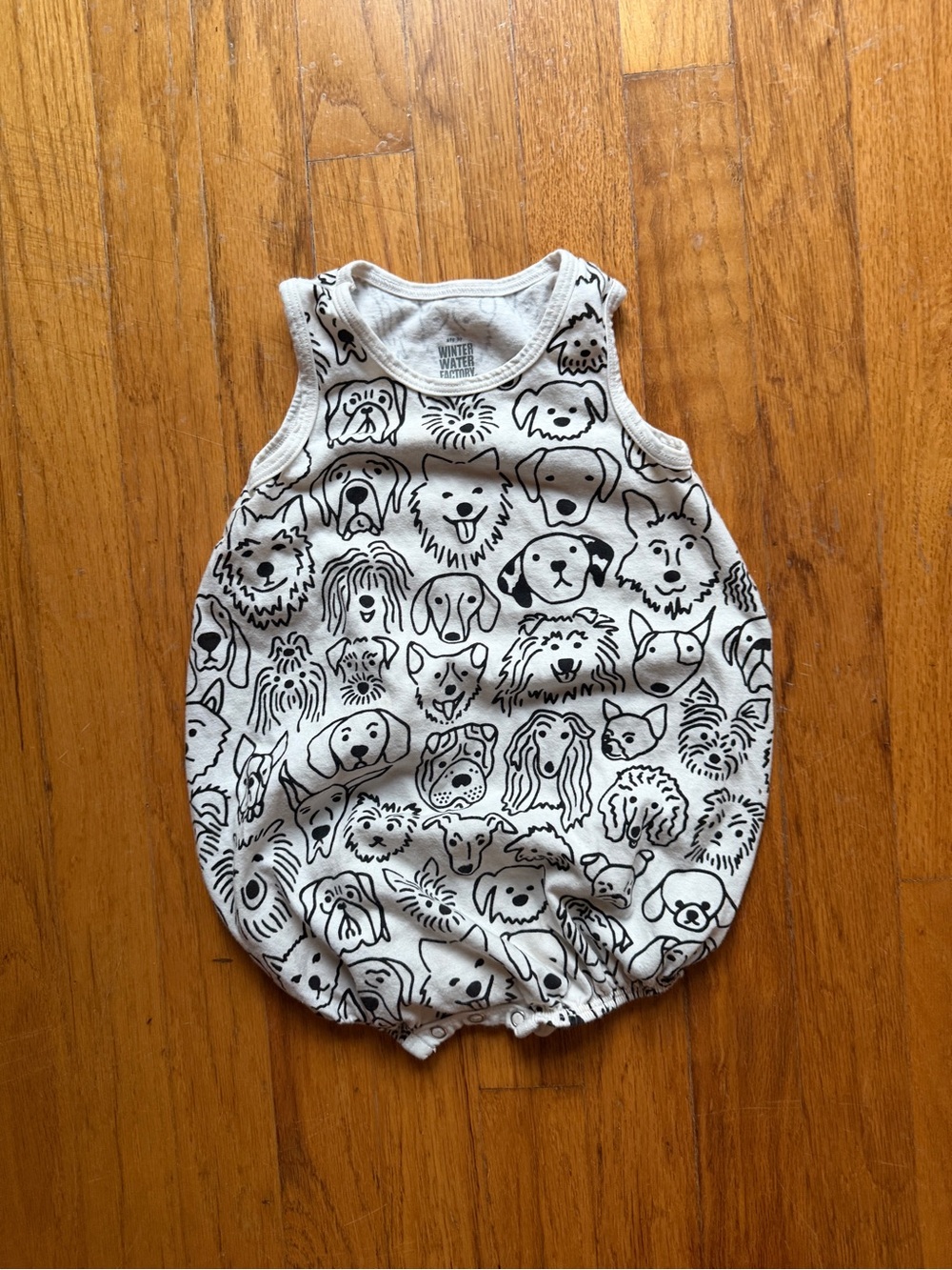 Winter Water Factory Bubble Romper / Dog Print EUC